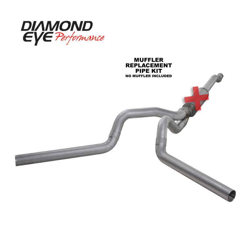 Ford F350 Performance Exhaust - Diamond Eye Performance - Cat Back, Dual Exit, Aluminized - `03-`07